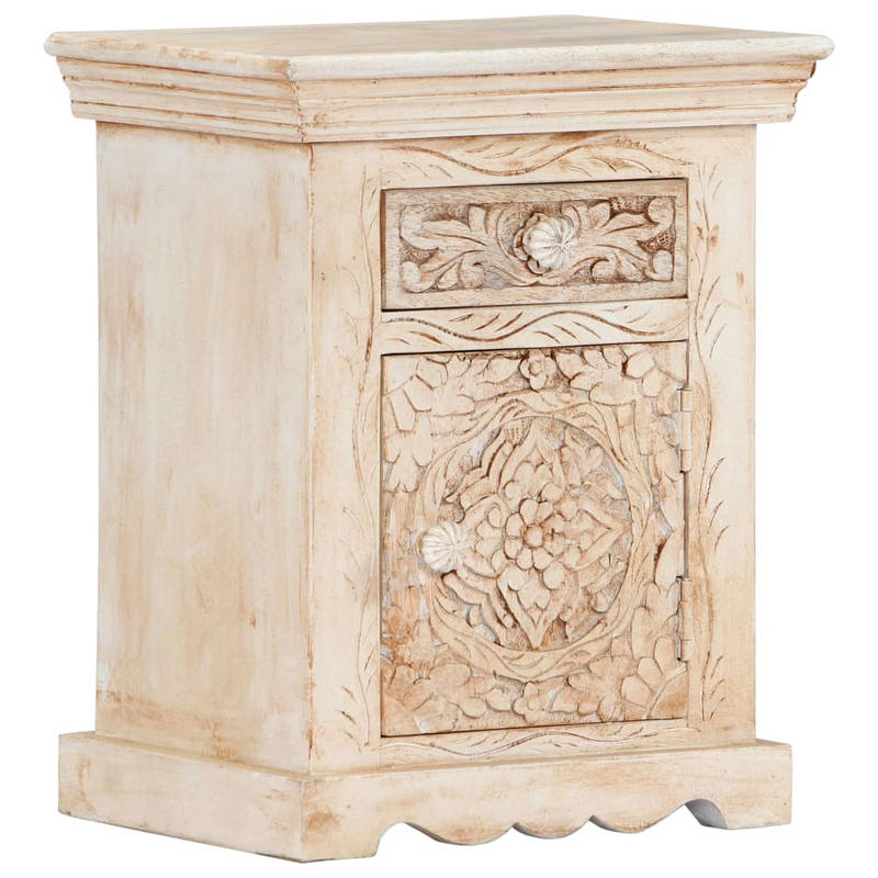 vidaXL Bedside Cabinet 15.7"x11.8"x19.7" Solid Mango Wood