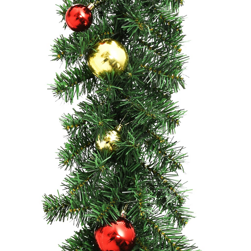 Christmas Garland Decorated with Gold/Red Baubles