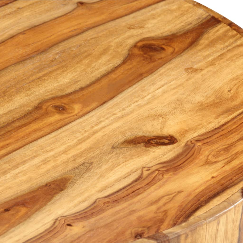 vidaXL Round Coffee Table 25.6"x11.8" Solid Sheesham Wood