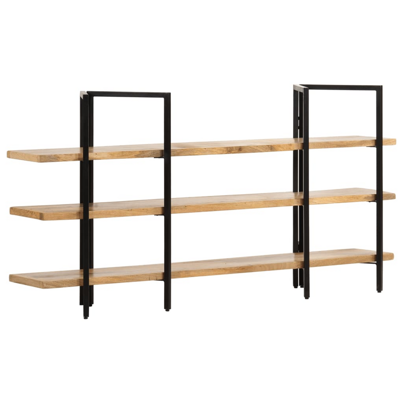 vidaXL 3-Tier Bookcase 63"x12.2"x31.5" Solid Mango Wood