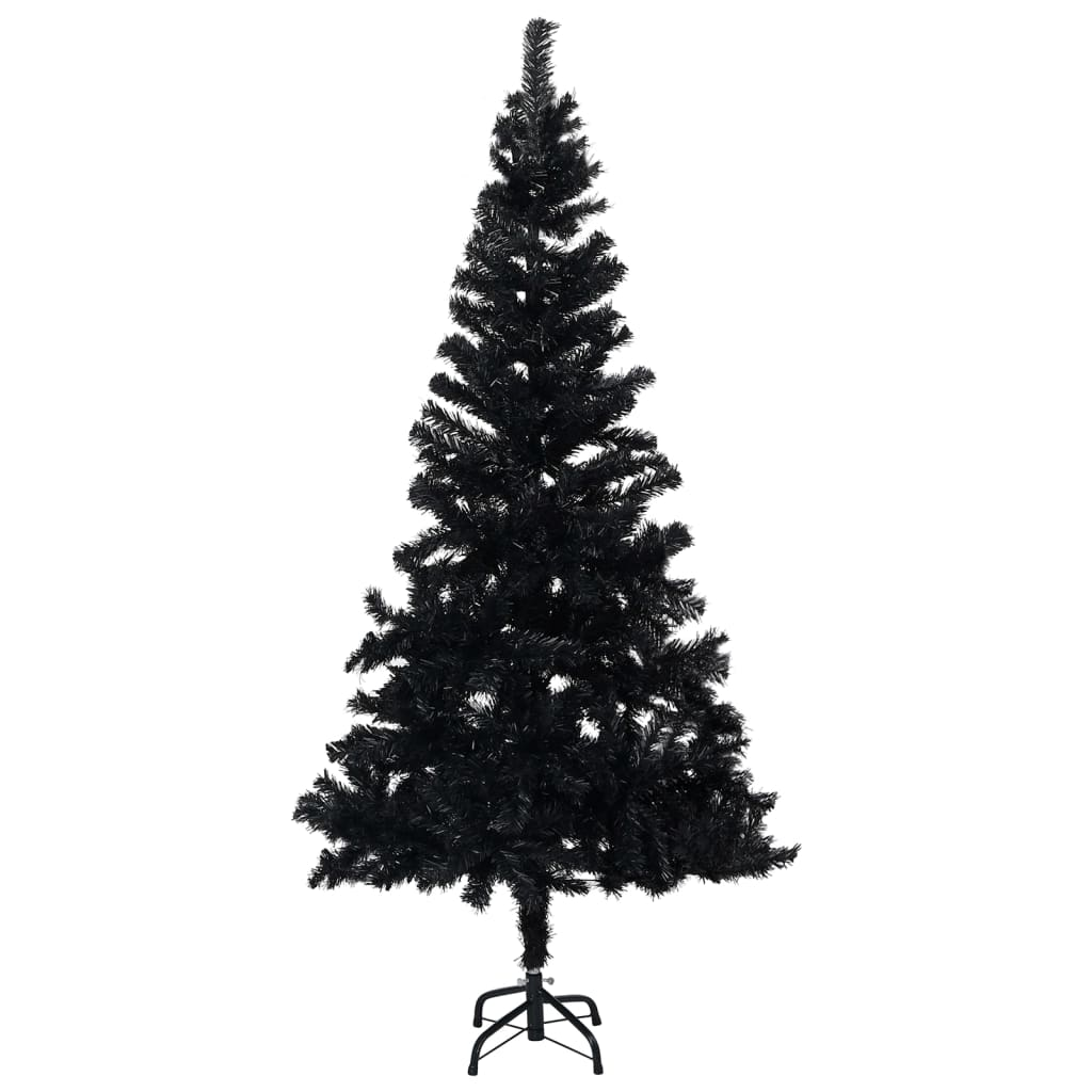Artificial Pre-lit Black Christmas Tree with Rose Gold Ball Set