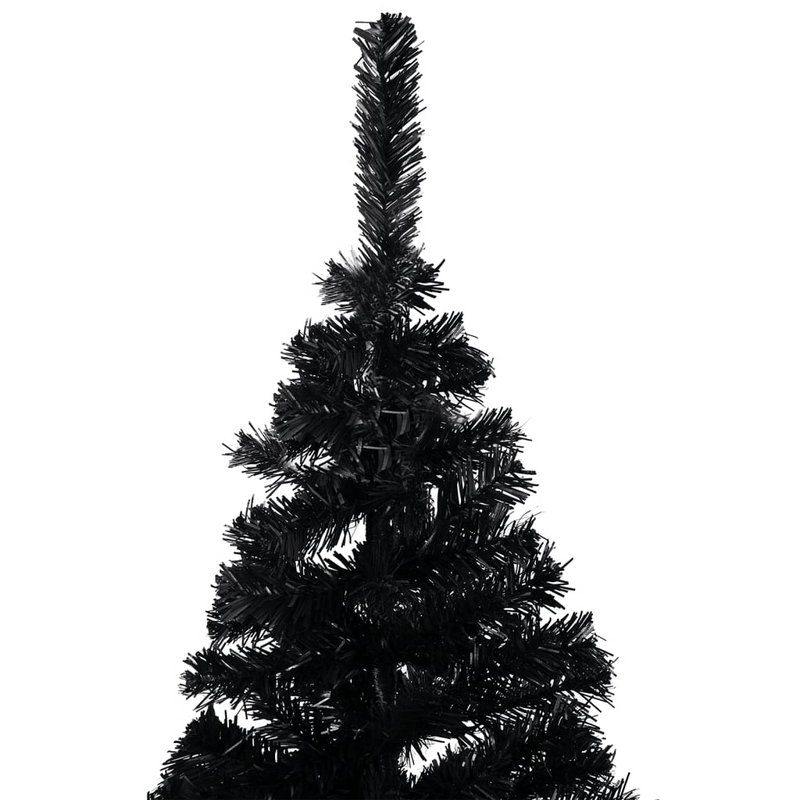 Artificial Pre-lit Black Christmas Tree with Rose Gold Ball Set