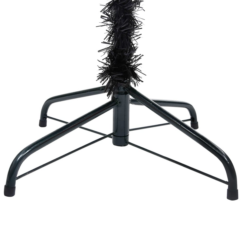 Artificial Pre-lit Black Christmas Tree with Rose Gold Ball Set