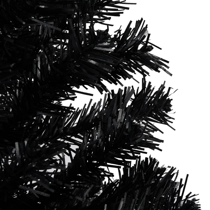 Artificial Pre-lit Black Christmas Tree with Rose Gold Ball Set