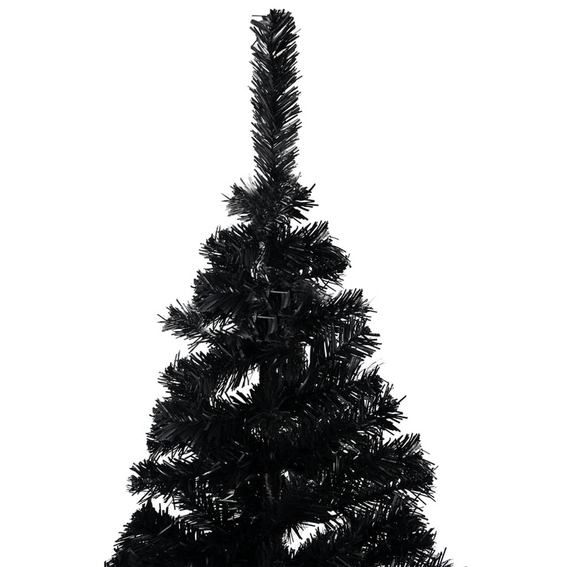 Artificial Pre-lit 94.5" Black Christmas Tree with Rose Gold Ball Ornaments Set