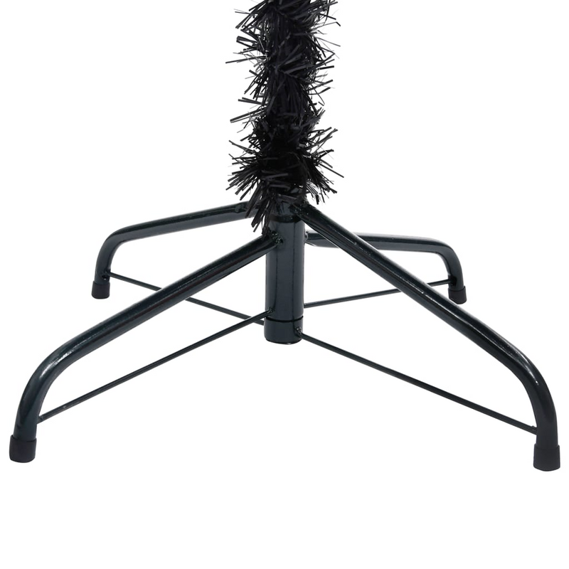 Artificial Pre-lit 94.5" Black Christmas Tree with Rose Gold Ball Ornaments Set