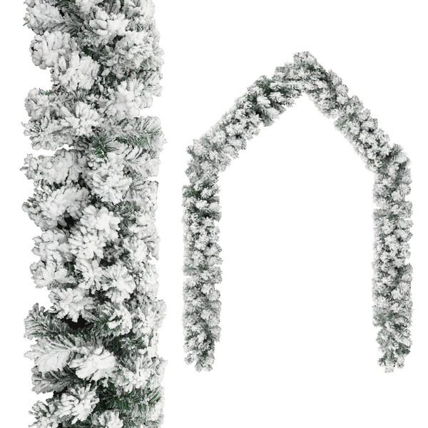 Christmas Garland with LEDs & Gold/Bronze Ball Set