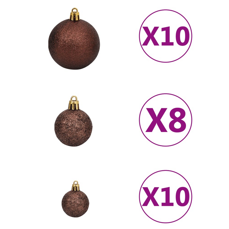 Christmas Garland with LEDs & Gold/Bronze Ball Set