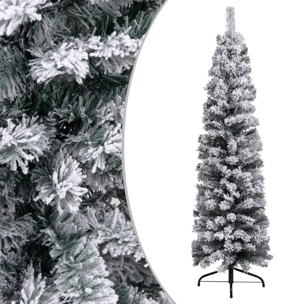 Artificial Pre-lit Slim 59.1" Christmas Tree with Rose Gold Ball Set