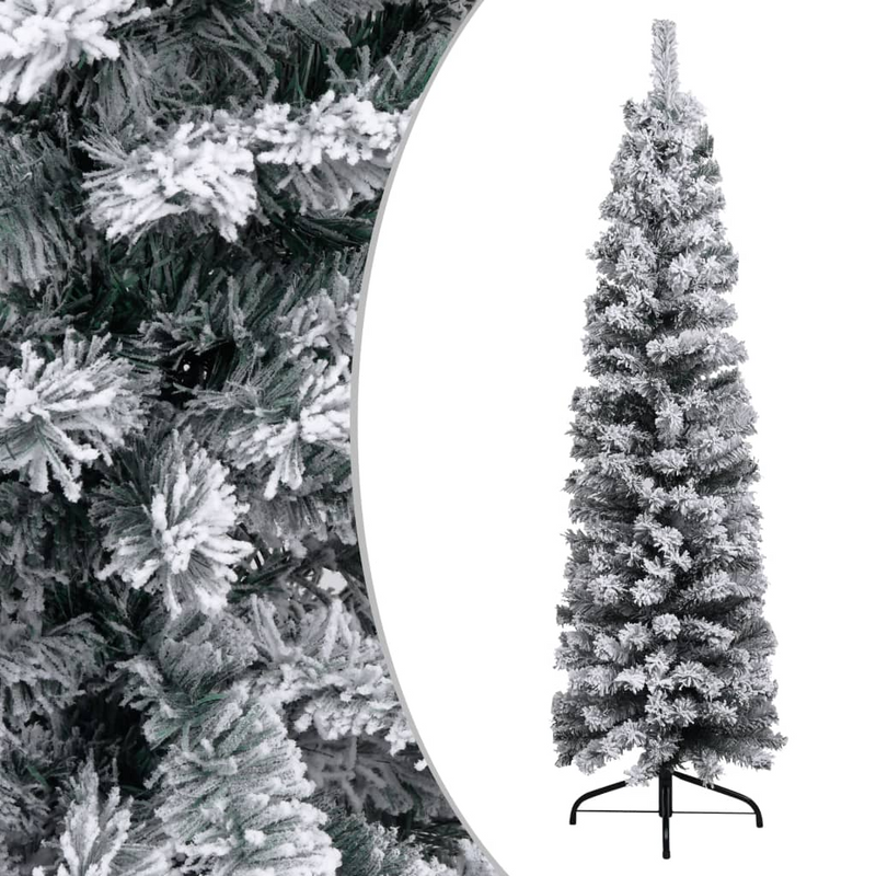 Artificial Pre-lit Slim 59.1" Christmas Tree with Rose Gold Ball Set