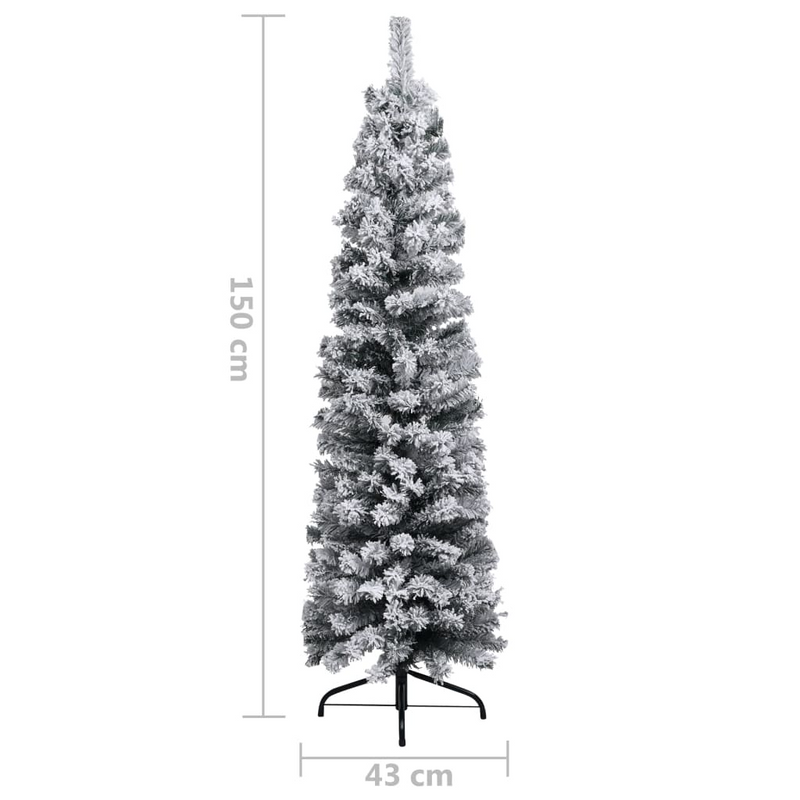 Artificial Pre-lit Slim 59.1" Christmas Tree with Rose Gold Ball Set