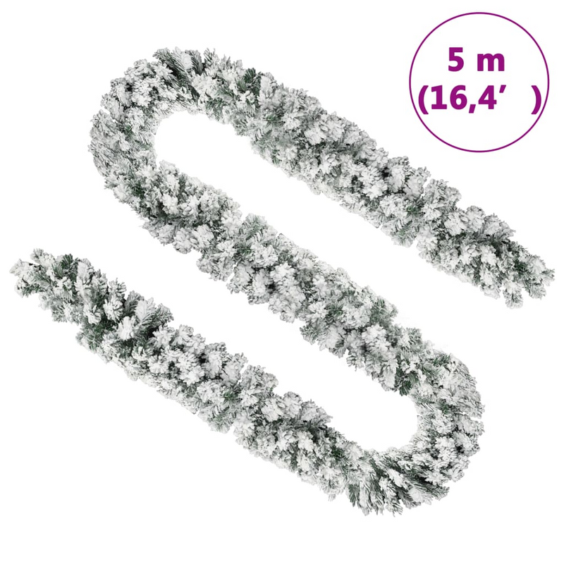 Christmas Garland with Flocked Snow