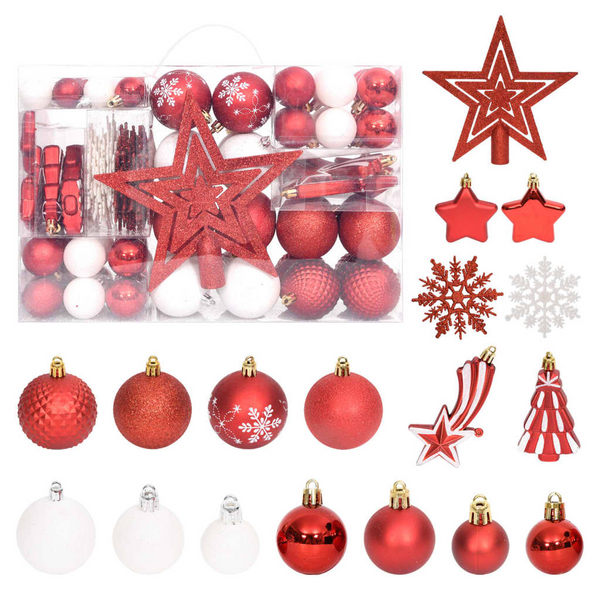 Christmas Red/White Bauble 108-Piece Set