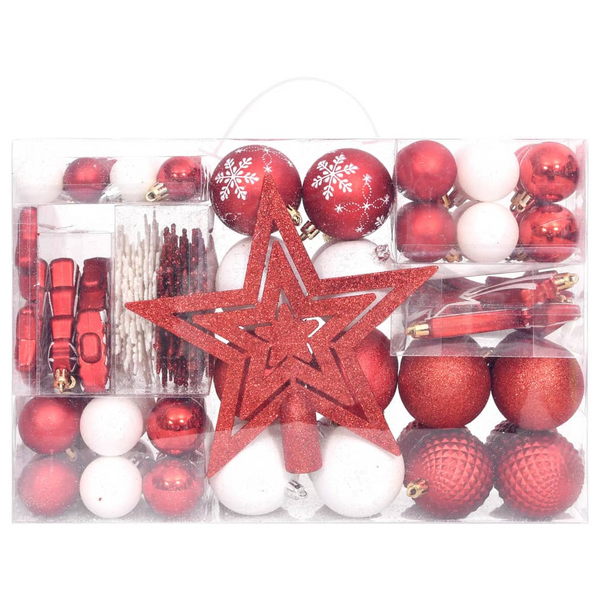 Christmas Red/White Bauble 108-Piece Set