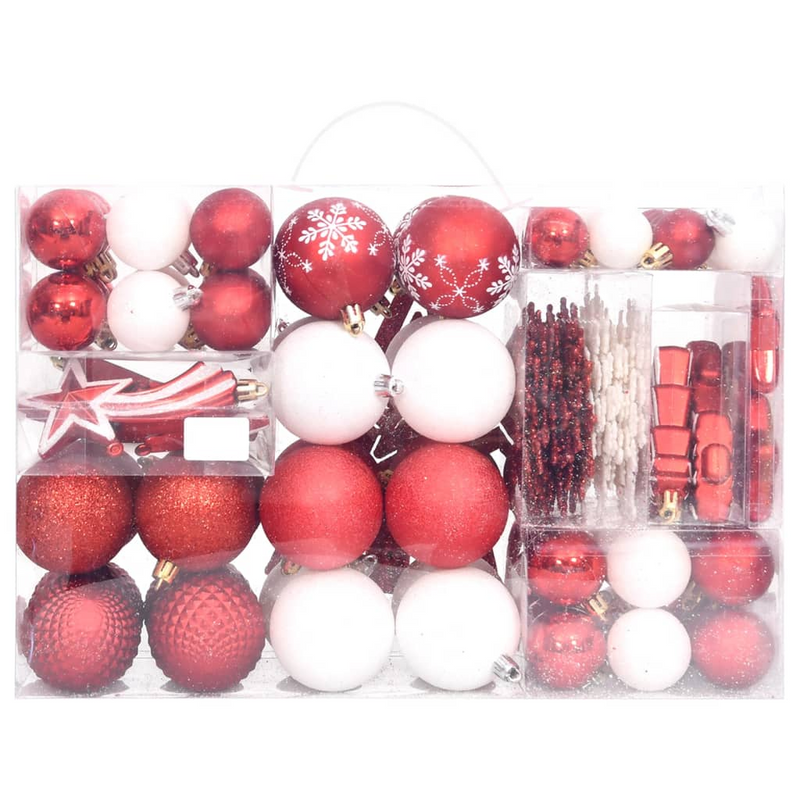 Christmas Red/White Bauble 108-Piece Set