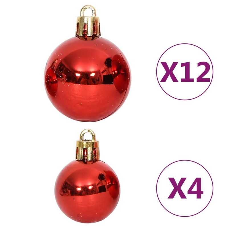 Christmas Red/White Bauble 108-Piece Set