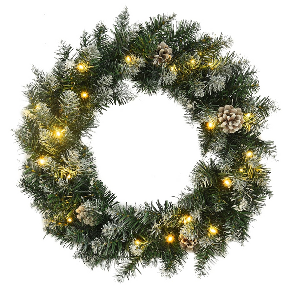 Christmas 23.6" Wreath with LED Lights