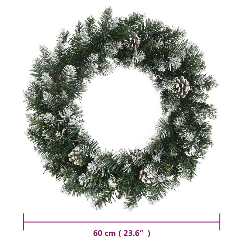 Christmas 23.6" Wreath with LED Lights