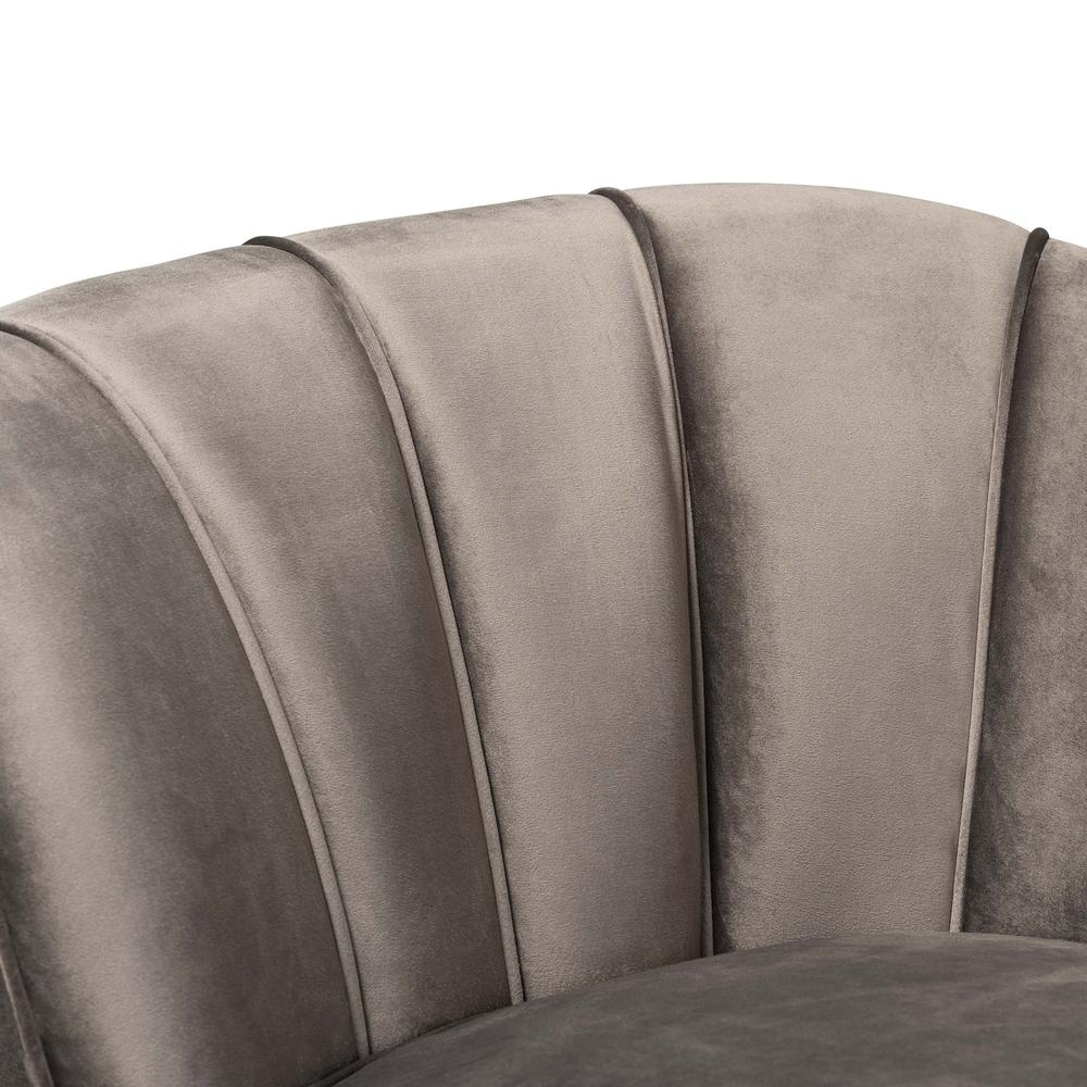 Olivia Glam Grey Velvet Sofa with Gold Legs