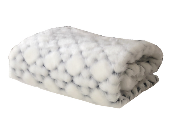 Arctic Snow Elegance White and Black Faux Fur Luxury Throw