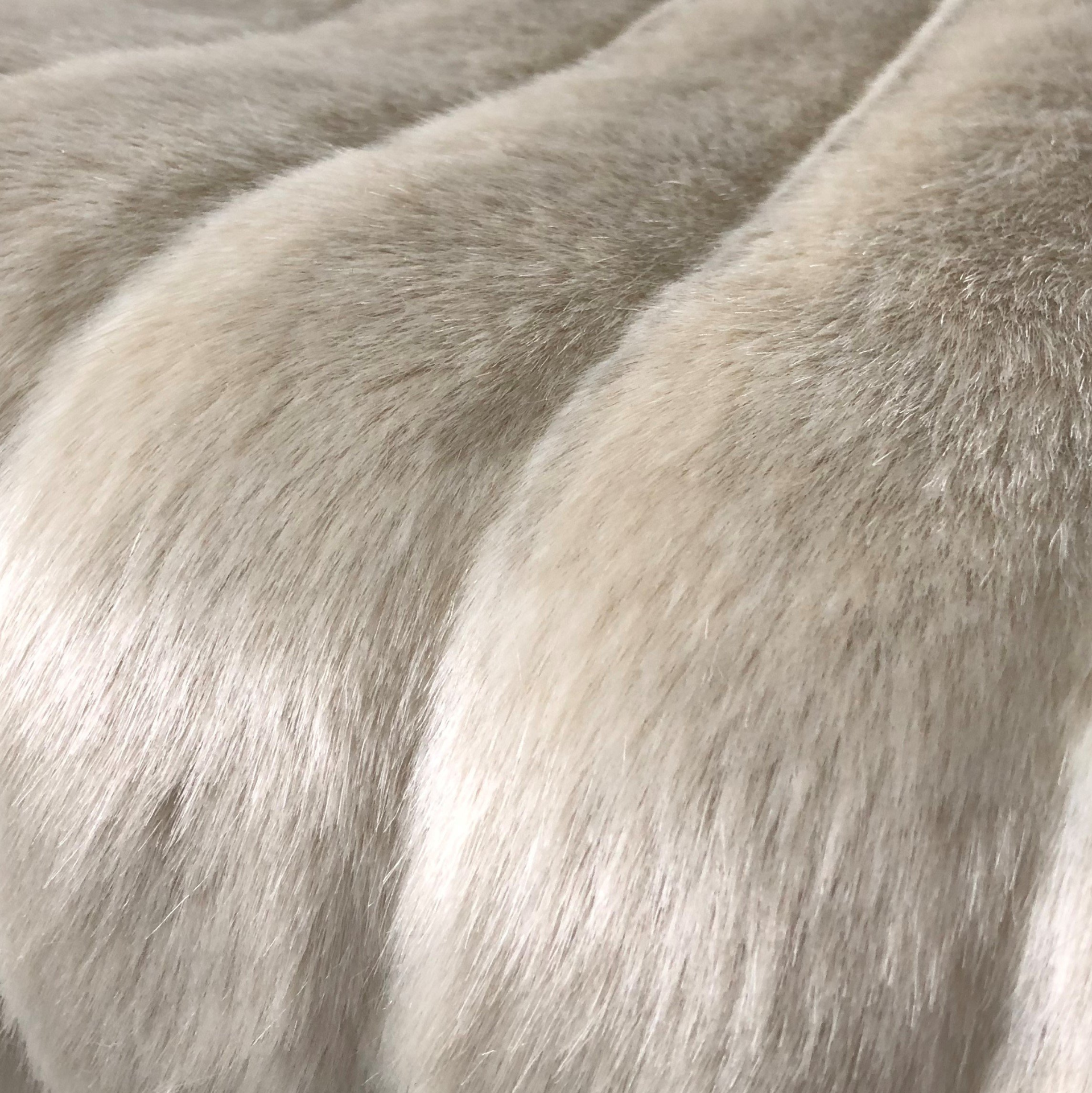 Ivory Bliss Ribbed Mink Faux Fur Luxury Throw