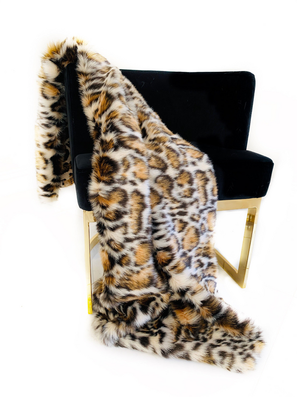 Majestic Safari Brown Tiger Faux Fur Luxury Throw Blanket