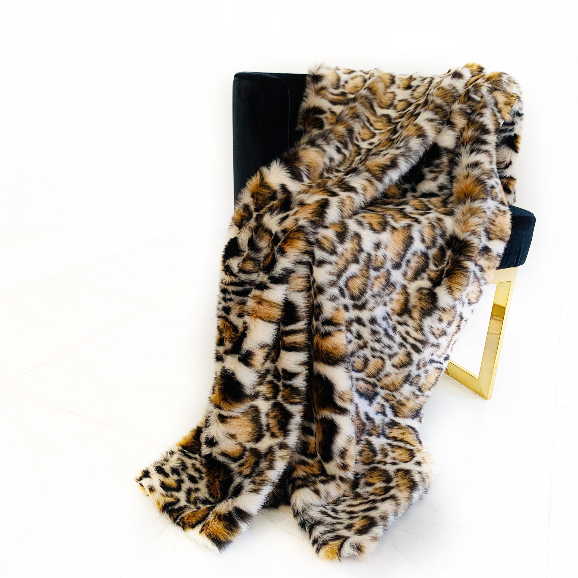 Majestic Safari Brown Tiger Faux Fur Luxury Throw Blanket