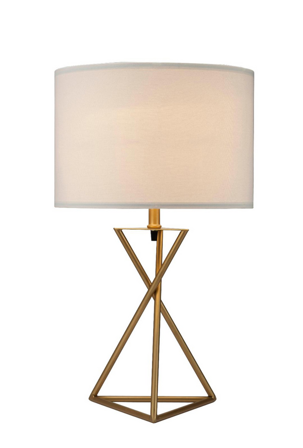 Golden Prism Glow Table Lamp with Chic White Shade
