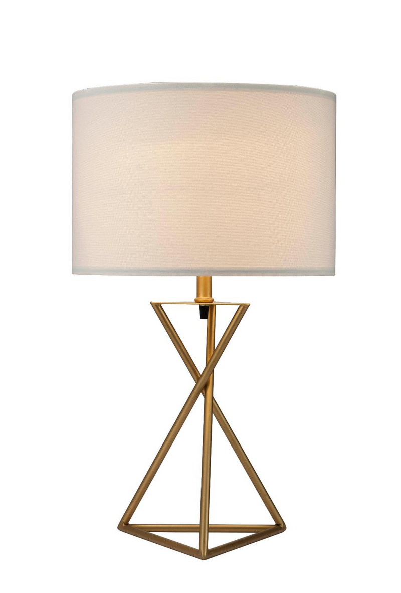 Golden Prism Glow Table Lamp with Chic White Shade