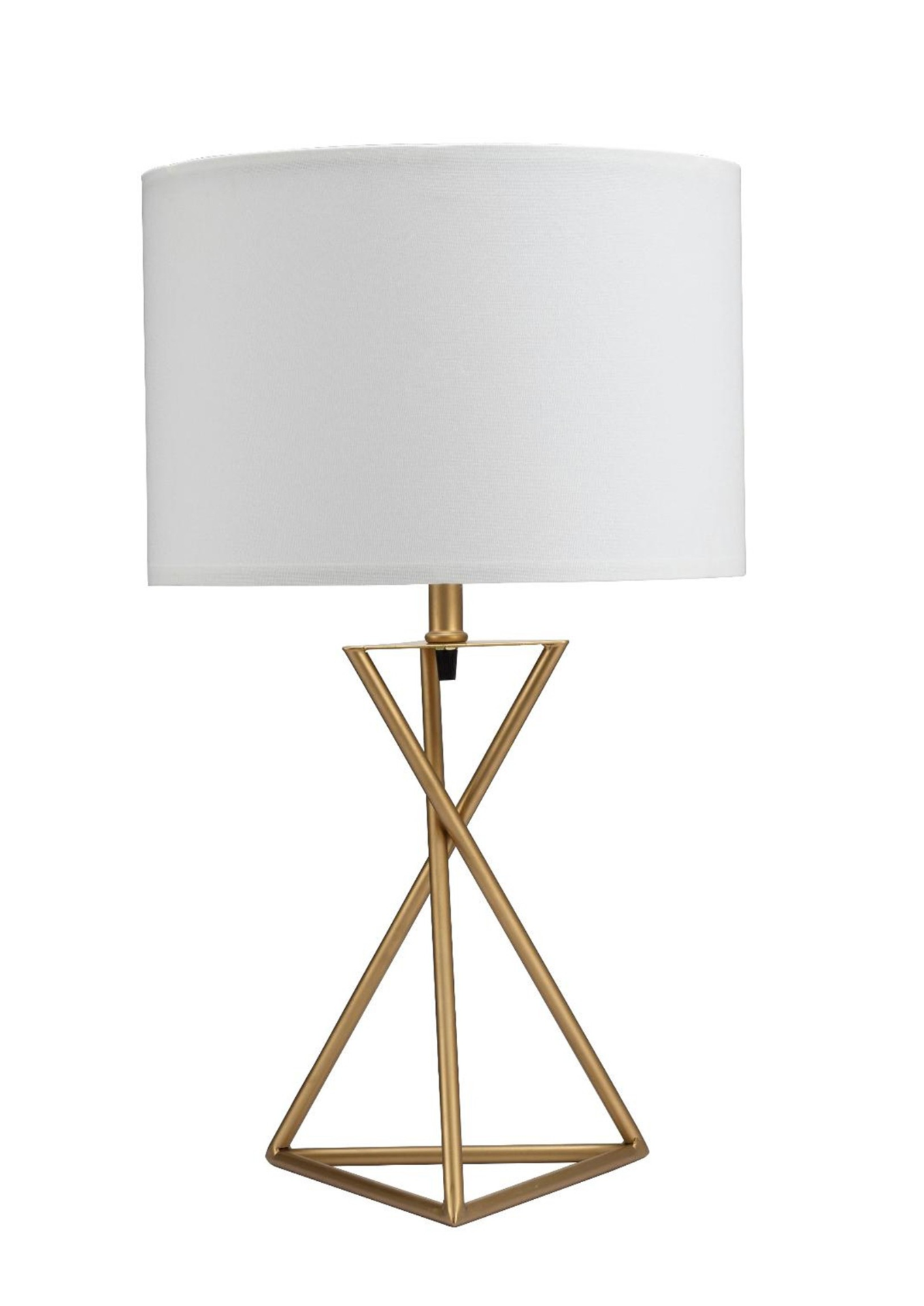 Golden Prism Glow Table Lamp with Chic White Shade