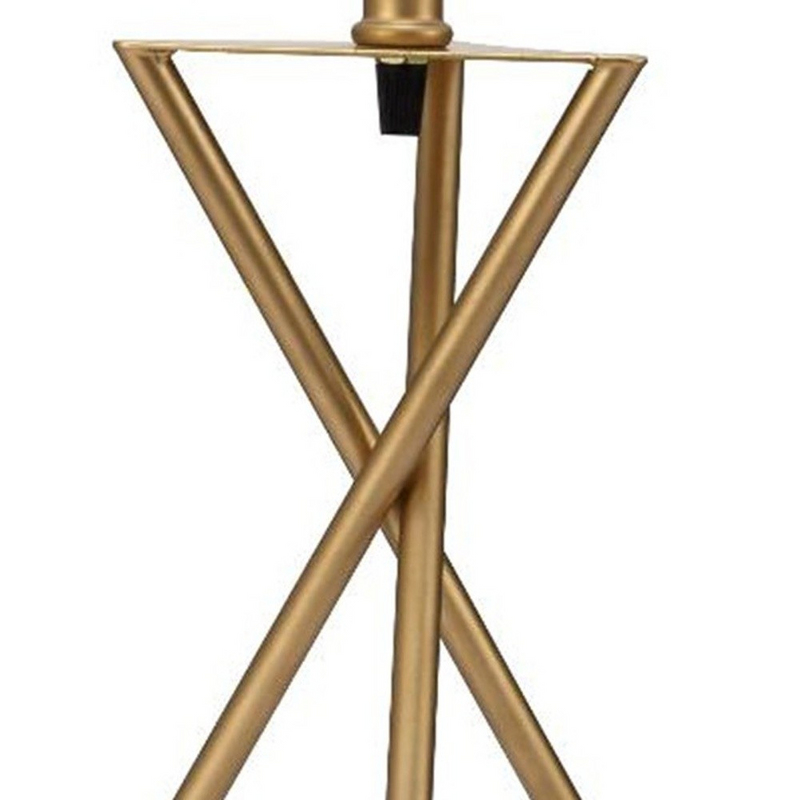 Golden Prism Glow Table Lamp with Chic White Shade