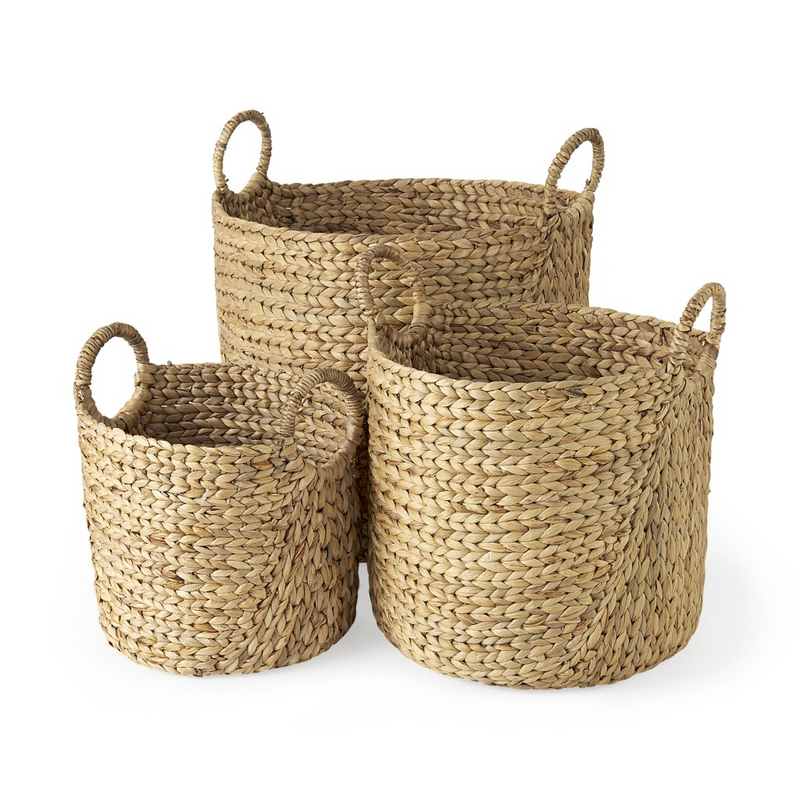 Braided Wicker Storage Basket Set