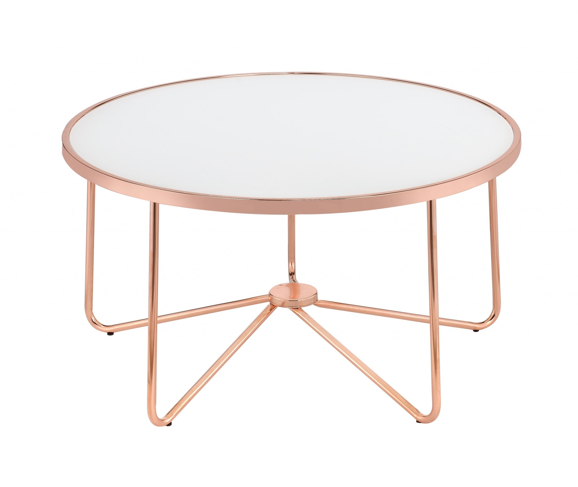 Frosted Glass and Rose Gold Coffee Table