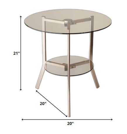 Copper Powder Coated Metal Tripod End Table