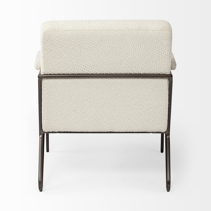 Cohen Off-White and Brown Cotton Blend Armchair