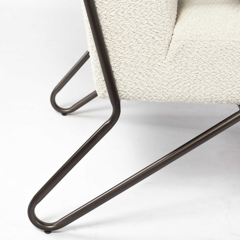 Cohen Off-White and Brown Cotton Blend Armchair