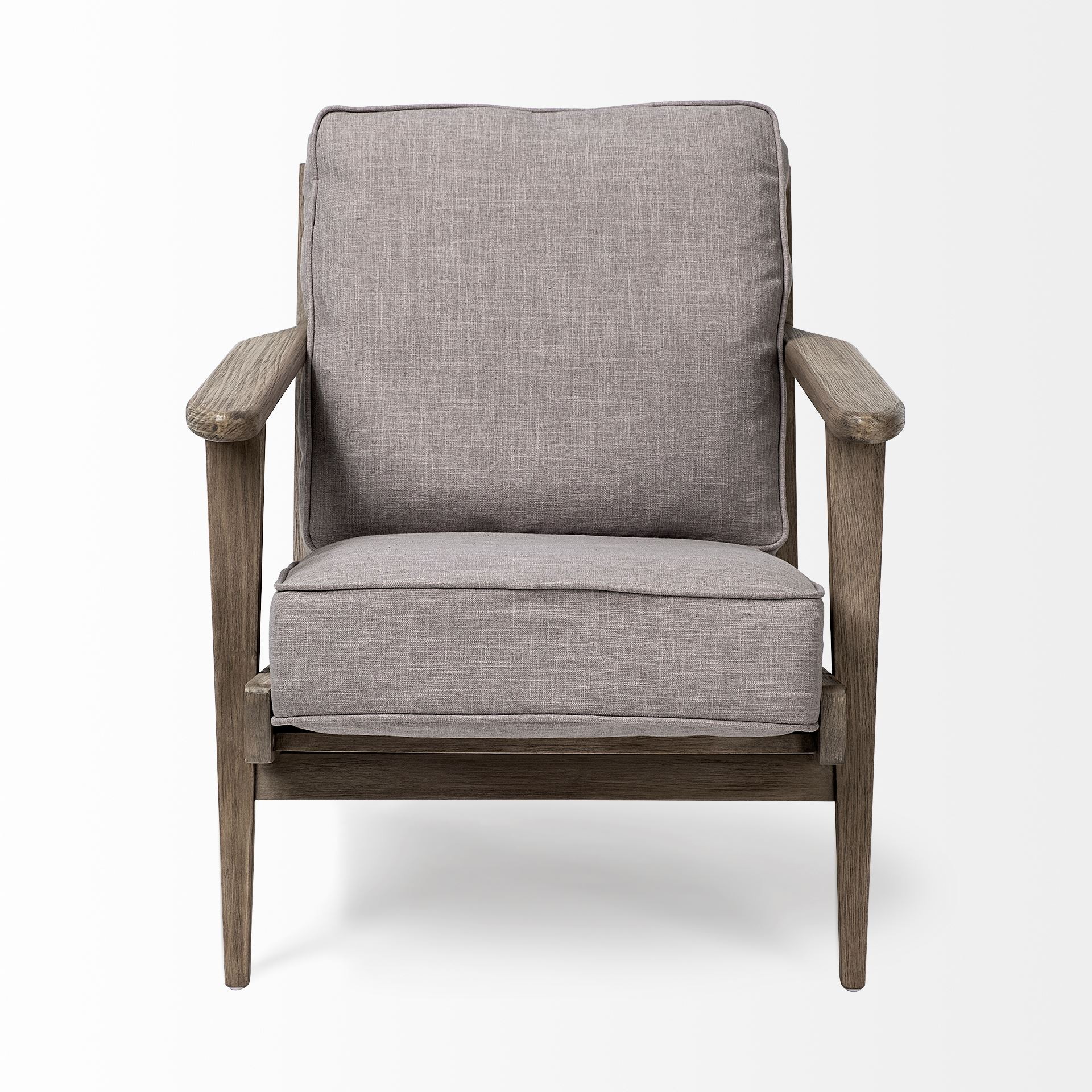 Flint Gray Fabric Accent Chair with Covered Wooden Frame