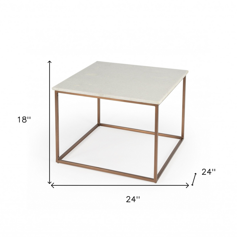 Marble and Copper Coffee Table