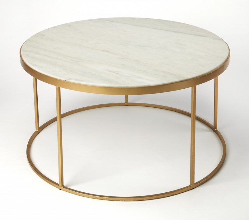 Elysian Elegance 34" Multi-Color Round Coffee Table