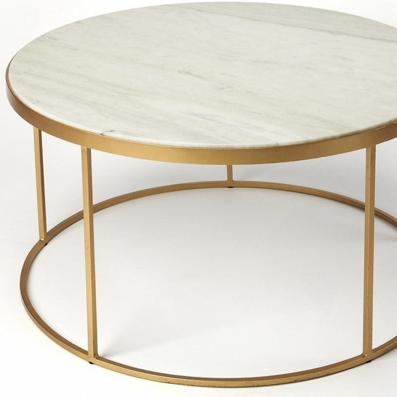 Elysian Elegance 34" Multi-Color Round Coffee Table