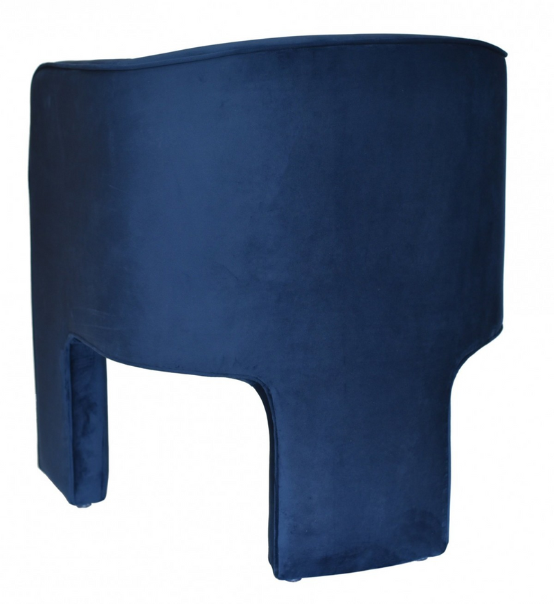 Harlow Contemporary Royal Blue Velvet Three-Legged Armchair