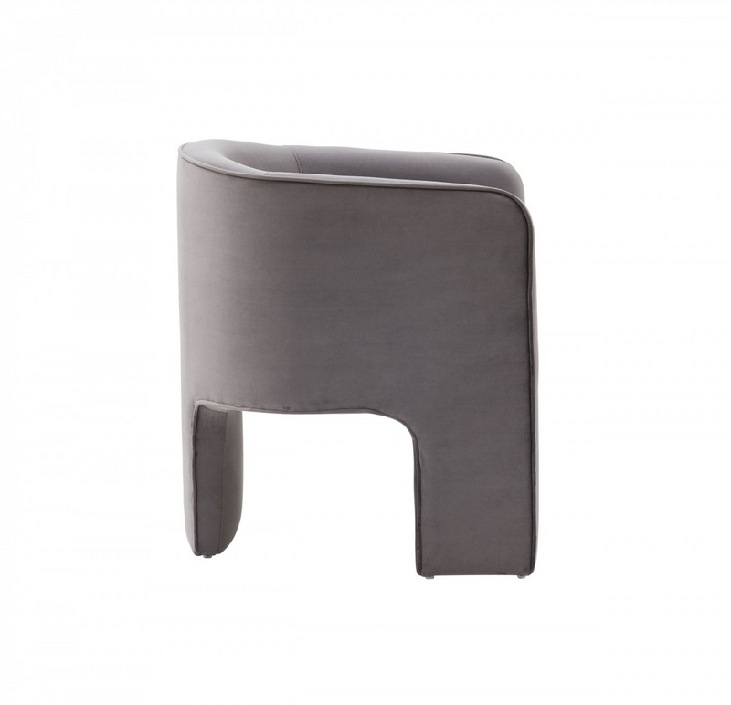 Harlow Contemporary Dark Gray Velvet Three-Legged Armchair