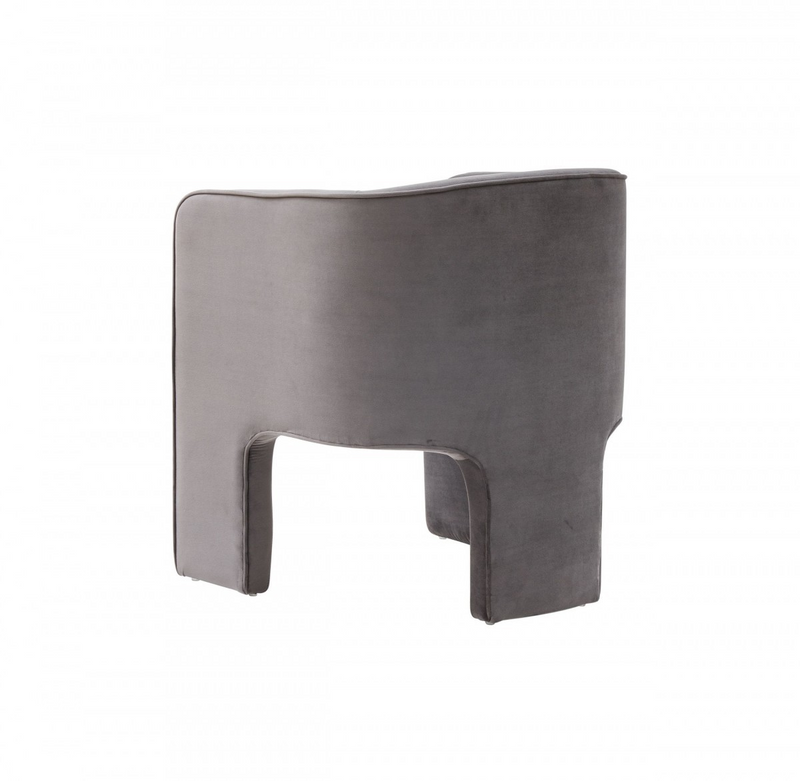Harlow Contemporary Dark Gray Velvet Three-Legged Armchair