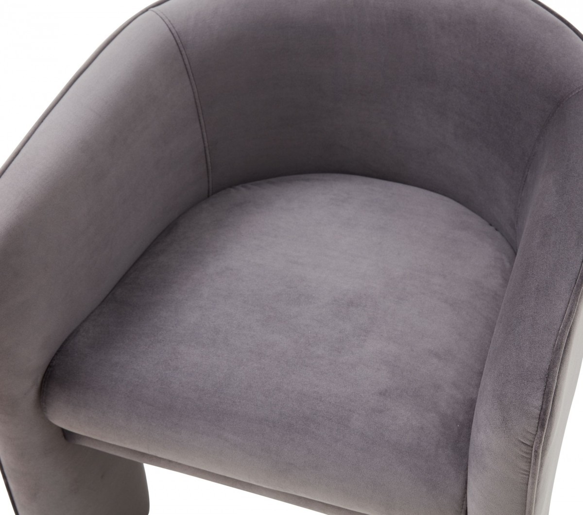Harlow Contemporary Dark Gray Velvet Three-Legged Armchair