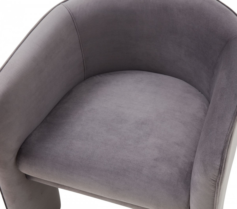 Harlow Contemporary Dark Gray Velvet Three-Legged Armchair
