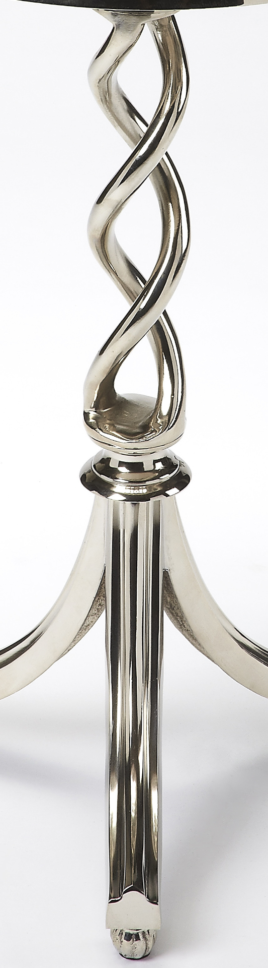 Silver Aluminum Open Lattice Round Top End Table