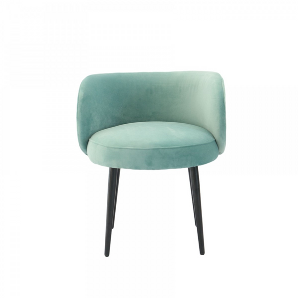 Blakely Teal Elegance Velvet Accent Chair with Black Metal Legs