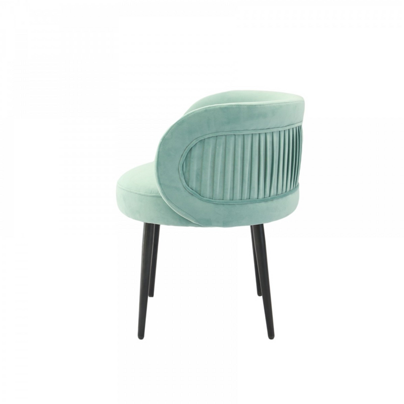 Blakely Teal Elegance Velvet Accent Chair with Black Metal Legs