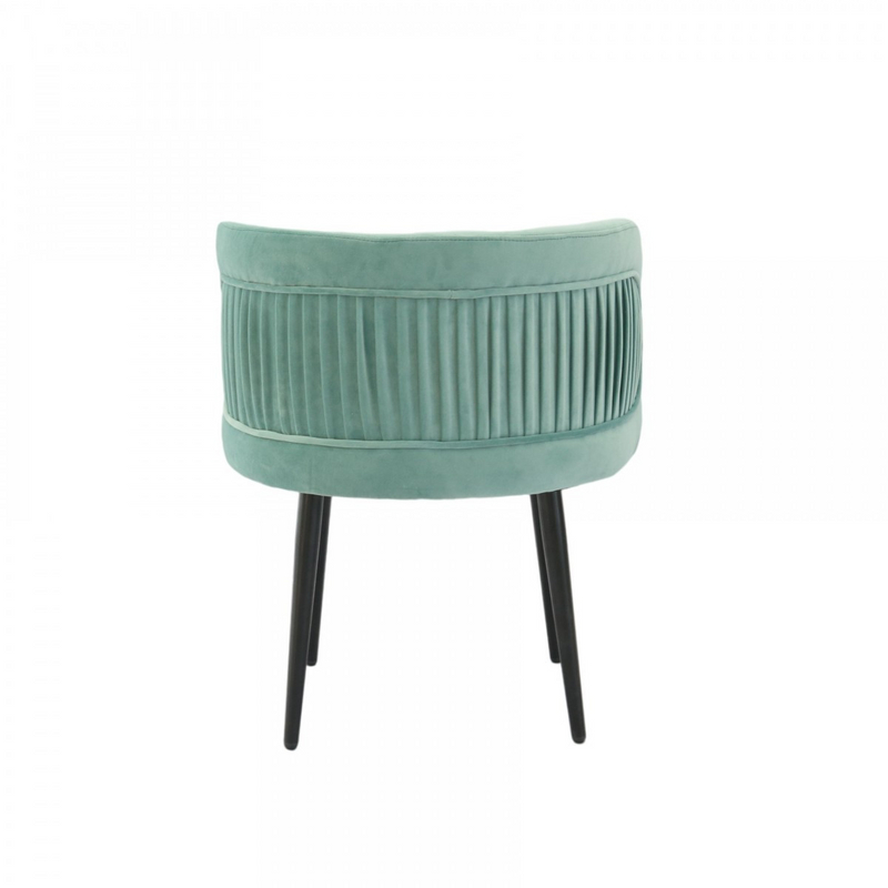 Blakely Teal Elegance Velvet Accent Chair with Black Metal Legs