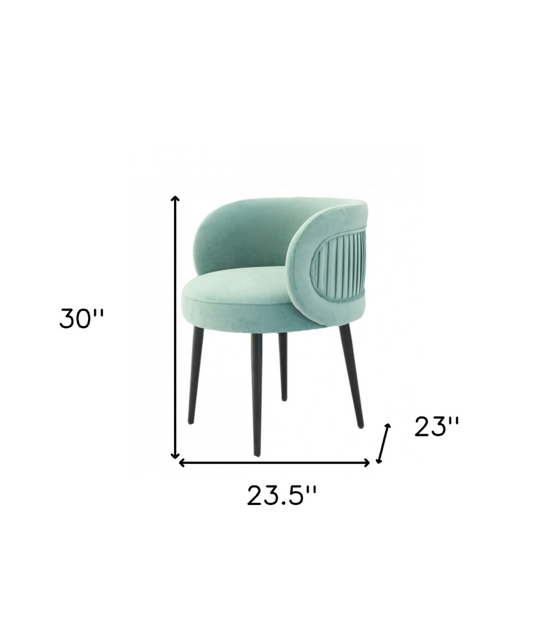 Blakely Teal Elegance Velvet Accent Chair with Black Metal Legs